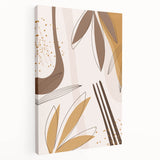 Minimalist Boho Leaf Wall Art | Earthy Bohemian Decor Canvas | Print