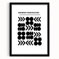 Bohemian Wall Art | Bauhaus Black and White Geometric Boho Chic Print