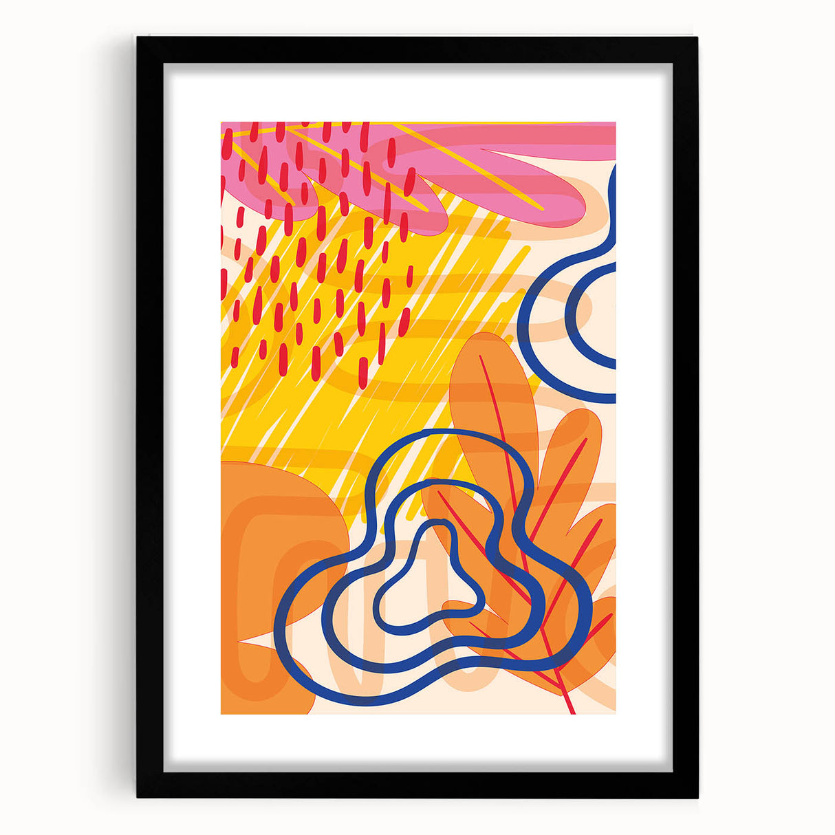 Vibrant Abstract Boho Wall Art | Eclectic Bohemian Decor Canvas | Print
