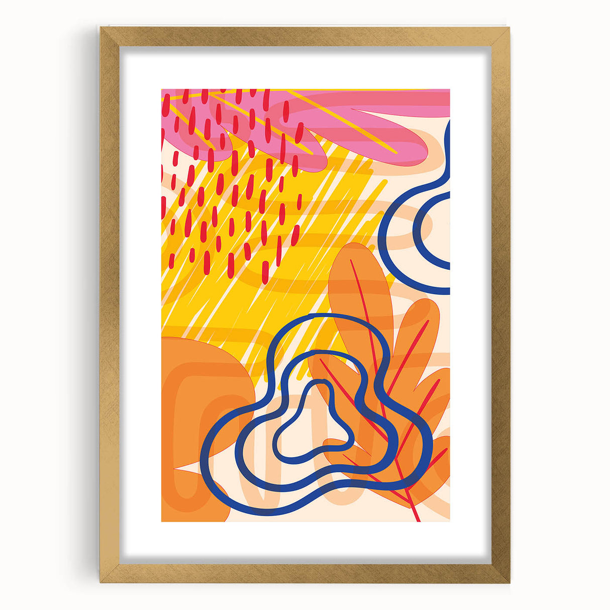 Vibrant Abstract Boho Wall Art | Eclectic Bohemian Decor Canvas | Print