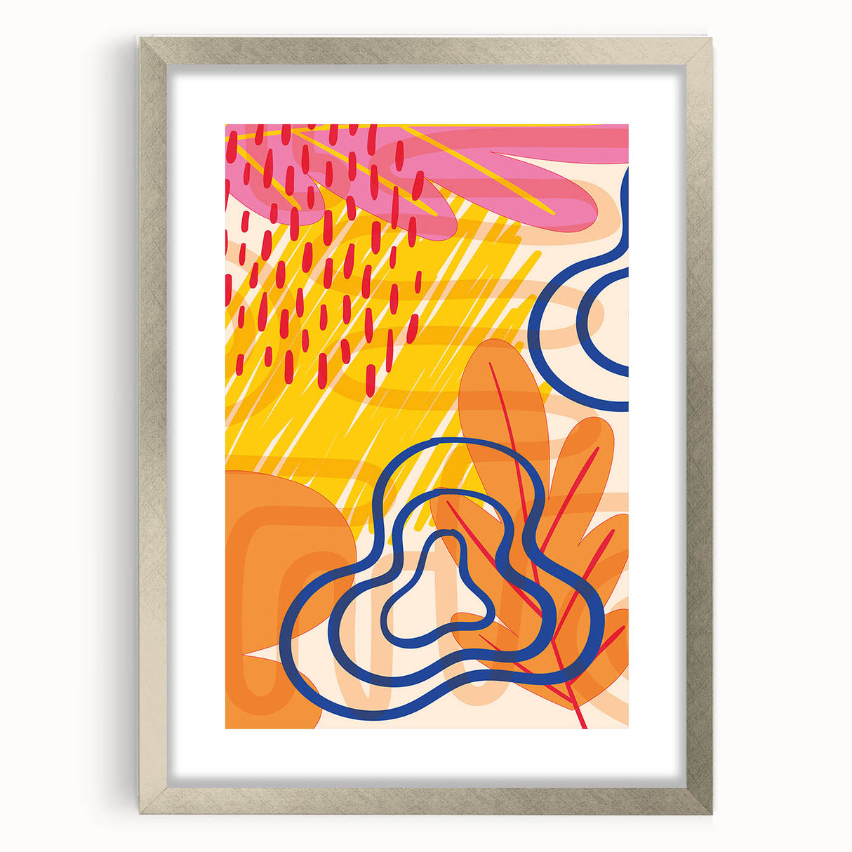 Vibrant Abstract Boho Wall Art | Eclectic Bohemian Decor Canvas | Print