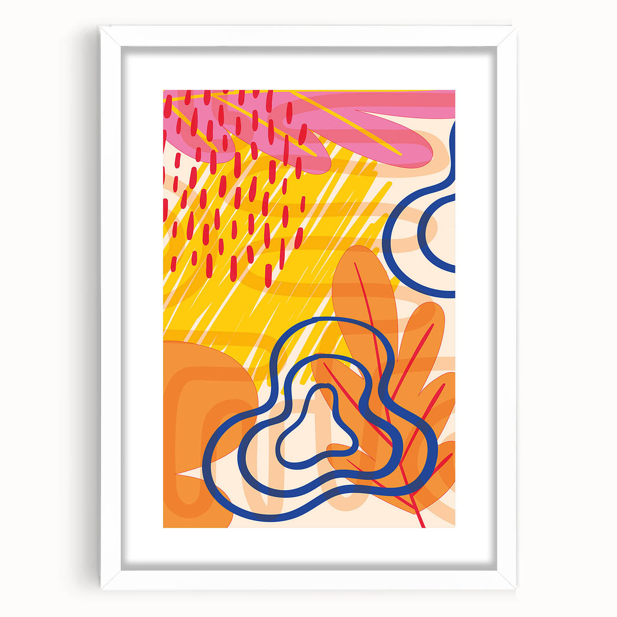 Vibrant Abstract Boho Wall Art | Eclectic Bohemian Decor Canvas | Print