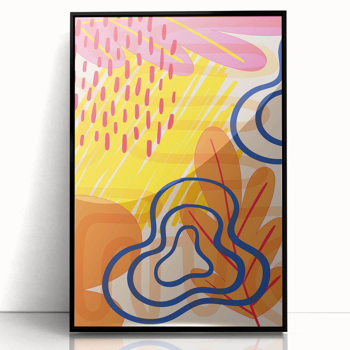 Vibrant Abstract Boho Wall Art | Eclectic Bohemian Decor Canvas | Print