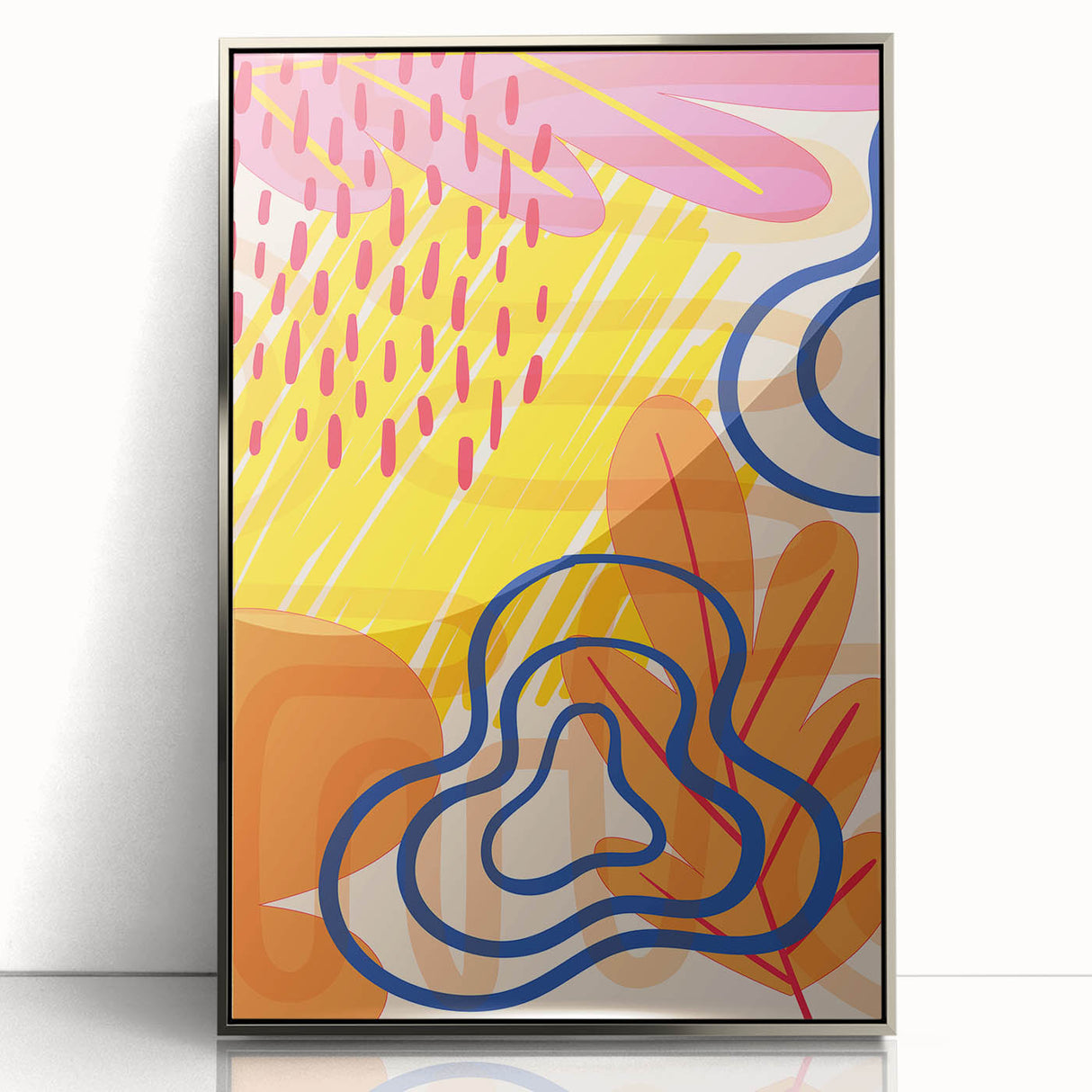 Vibrant Abstract Boho Wall Art | Eclectic Bohemian Decor Canvas | Print