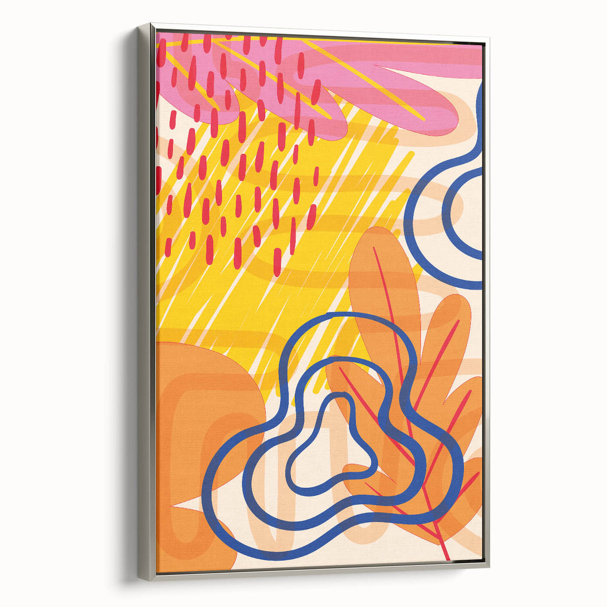 Vibrant Abstract Boho Wall Art | Eclectic Bohemian Decor Canvas | Print