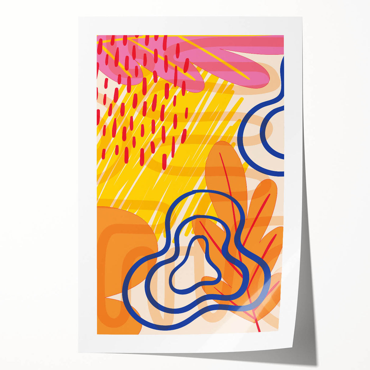 Vibrant Abstract Boho Wall Art | Eclectic Bohemian Decor Canvas | Print