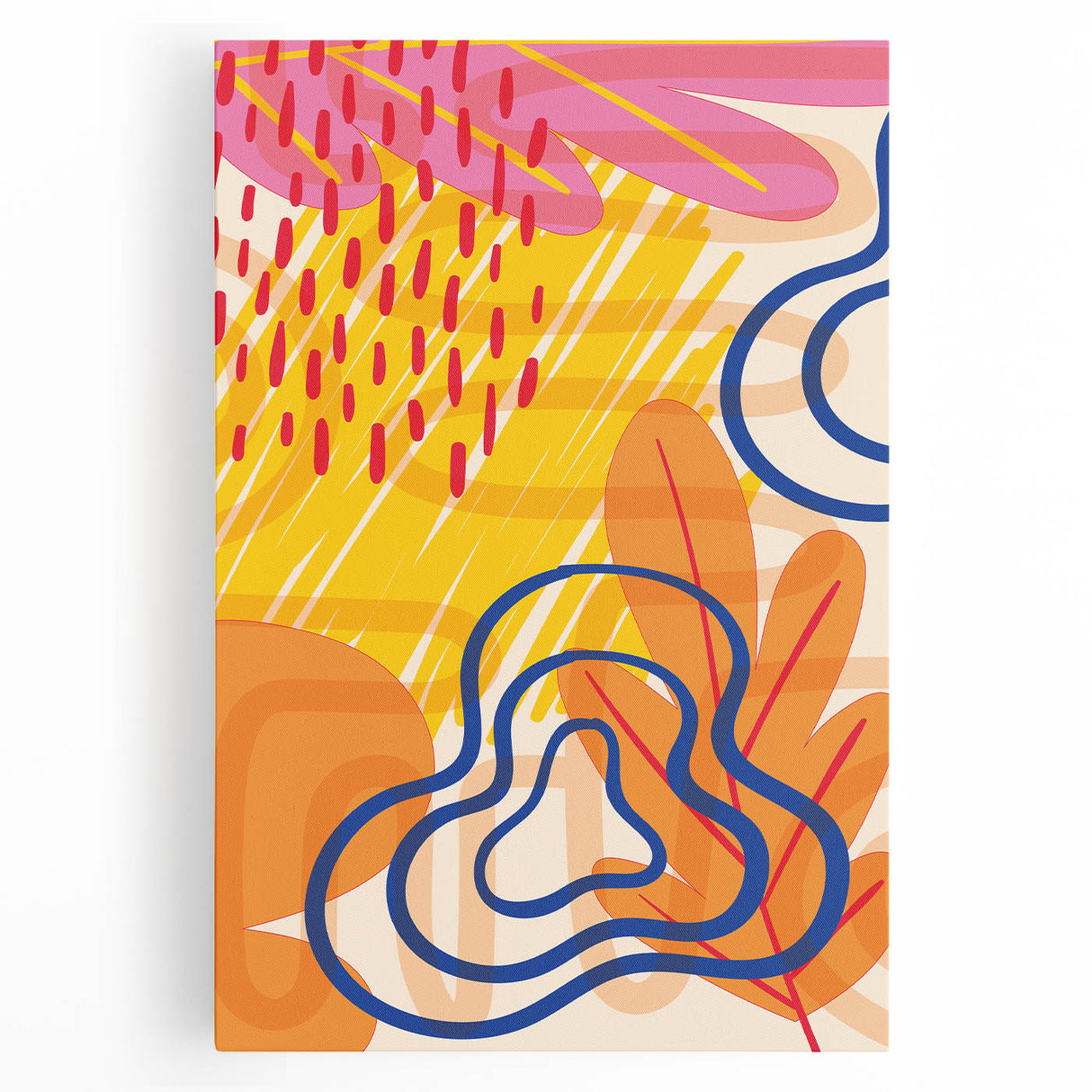 Vibrant Abstract Boho Wall Art | Eclectic Bohemian Decor Canvas | Print