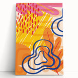 Vibrant Abstract Boho Wall Art | Eclectic Bohemian Decor Canvas | Print