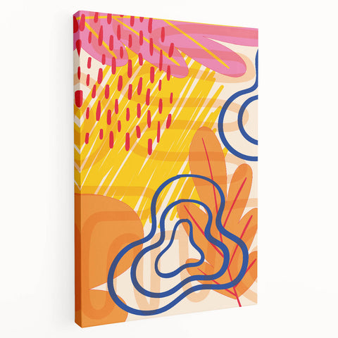 Vibrant Abstract Boho Wall Art | Eclectic Bohemian Decor Canvas | Print
