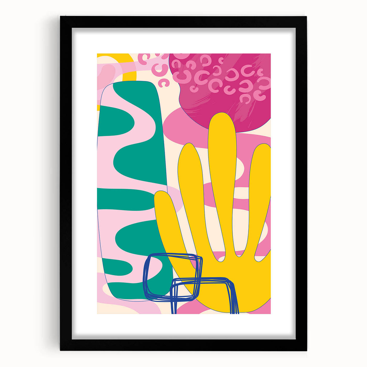 Playful Abstract Boho Wall Art | Colorful Bohemian Decor Canvas | Print
