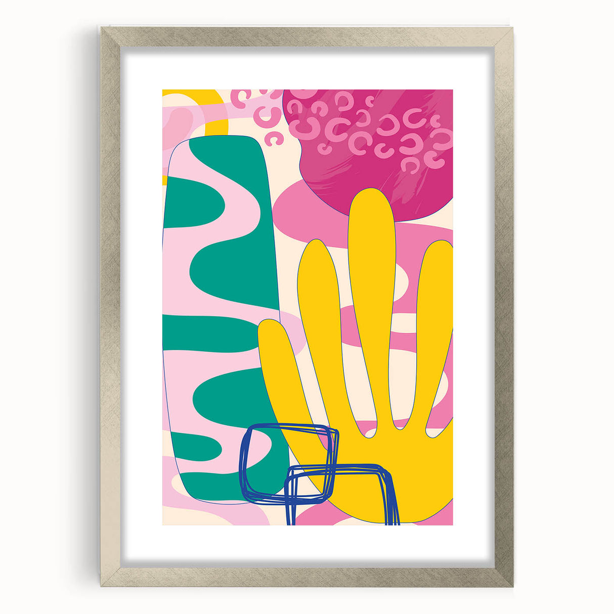 Playful Abstract Boho Wall Art | Colorful Bohemian Decor Canvas | Print