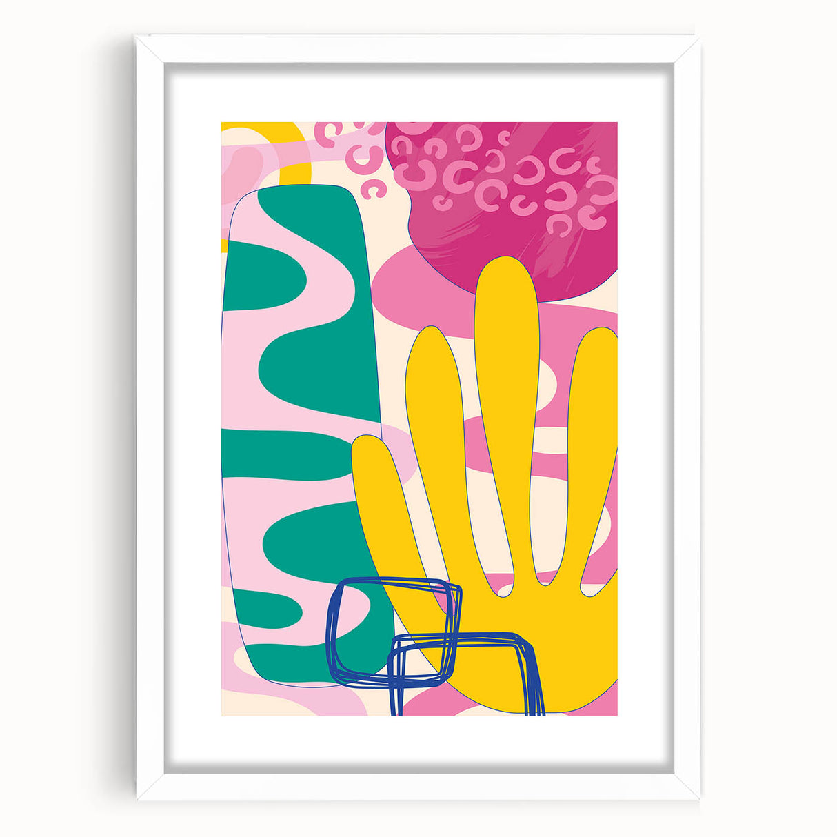 Playful Abstract Boho Wall Art | Colorful Bohemian Decor Canvas | Print
