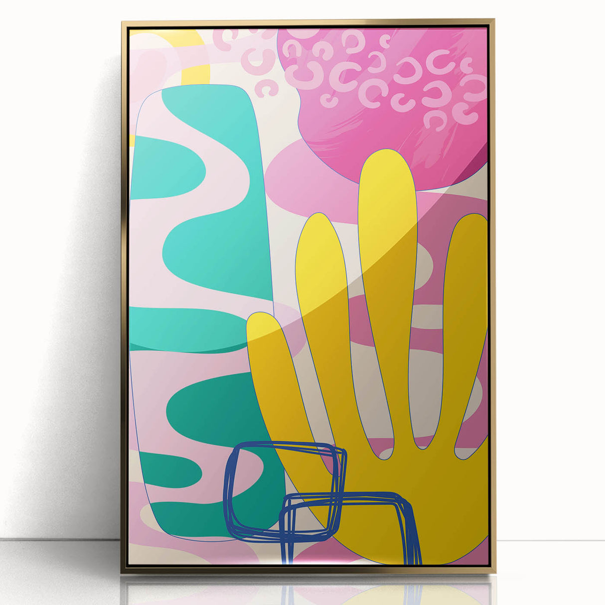 Playful Abstract Boho Wall Art | Colorful Bohemian Decor Canvas | Print