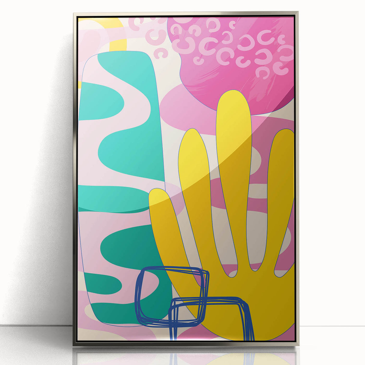Playful Abstract Boho Wall Art | Colorful Bohemian Decor Canvas | Print