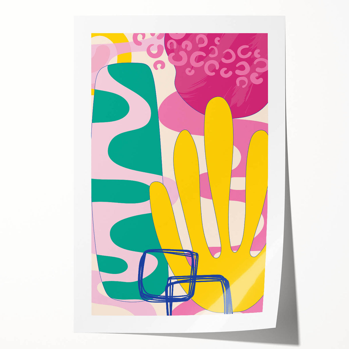 Playful Abstract Boho Wall Art | Colorful Bohemian Decor Canvas | Print