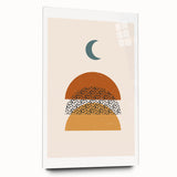 Rustic Boho Moon & Sun Abstract Wall Art | Earthy Bohemian Decor Print