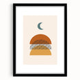 Rustic Boho Moon & Sun Abstract Wall Art | Earthy Bohemian Decor Print