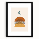 Rustic Boho Moon & Sun Abstract Wall Art | Earthy Bohemian Decor Print