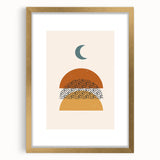 Rustic Boho Moon & Sun Abstract Wall Art | Earthy Bohemian Decor Print