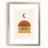Rustic Boho Moon & Sun Abstract Wall Art | Earthy Bohemian Decor Print