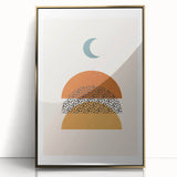 Rustic Boho Moon & Sun Abstract Wall Art | Earthy Bohemian Decor Print