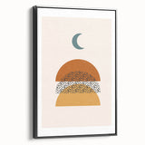 Rustic Boho Moon & Sun Abstract Wall Art | Earthy Bohemian Decor Print