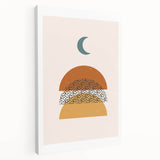 Rustic Boho Moon & Sun Abstract Wall Art | Earthy Bohemian Decor Print