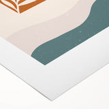 Boho Sun & Leaf Abstract Wall Art | Warm Earthy Minimalist Decor Print