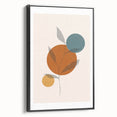 Boho Minimalist Leaf Art Print | Earthy Orange and Teal Circle Design