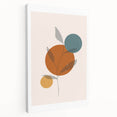 Boho Minimalist Leaf Art Print | Earthy Orange and Teal Circle Design