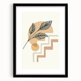 Boho Geometric Leaf Art | Modern Abstract Botanical Wall Print