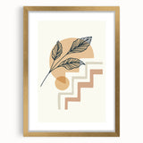 Boho Geometric Leaf Art | Modern Abstract Botanical Wall Print