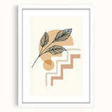 Boho Geometric Leaf Art | Modern Abstract Botanical Wall Print