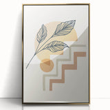 Boho Geometric Leaf Art | Modern Abstract Botanical Wall Print