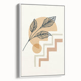 Boho Geometric Leaf Art | Modern Abstract Botanical Wall Print