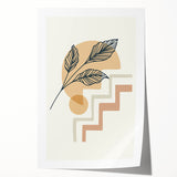 Boho Geometric Leaf Art | Modern Abstract Botanical Wall Print