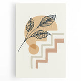 Boho Geometric Leaf Art | Modern Abstract Botanical Wall Print
