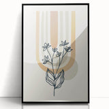 Boho Botanical Arch Wall Art | Minimalist Floral Print for Modern Spaces