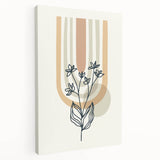 Boho Botanical Arch Wall Art | Minimalist Floral Print for Modern Spaces