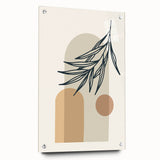 Boho Leaf Arch Wall Art | Minimalist Botanical Print for Cozy Spaces