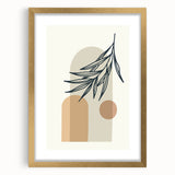 Boho Leaf Arch Wall Art | Minimalist Botanical Print for Cozy Spaces