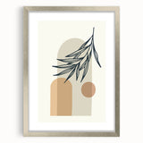 Boho Leaf Arch Wall Art | Minimalist Botanical Print for Cozy Spaces