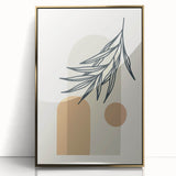 Boho Leaf Arch Wall Art | Minimalist Botanical Print for Cozy Spaces