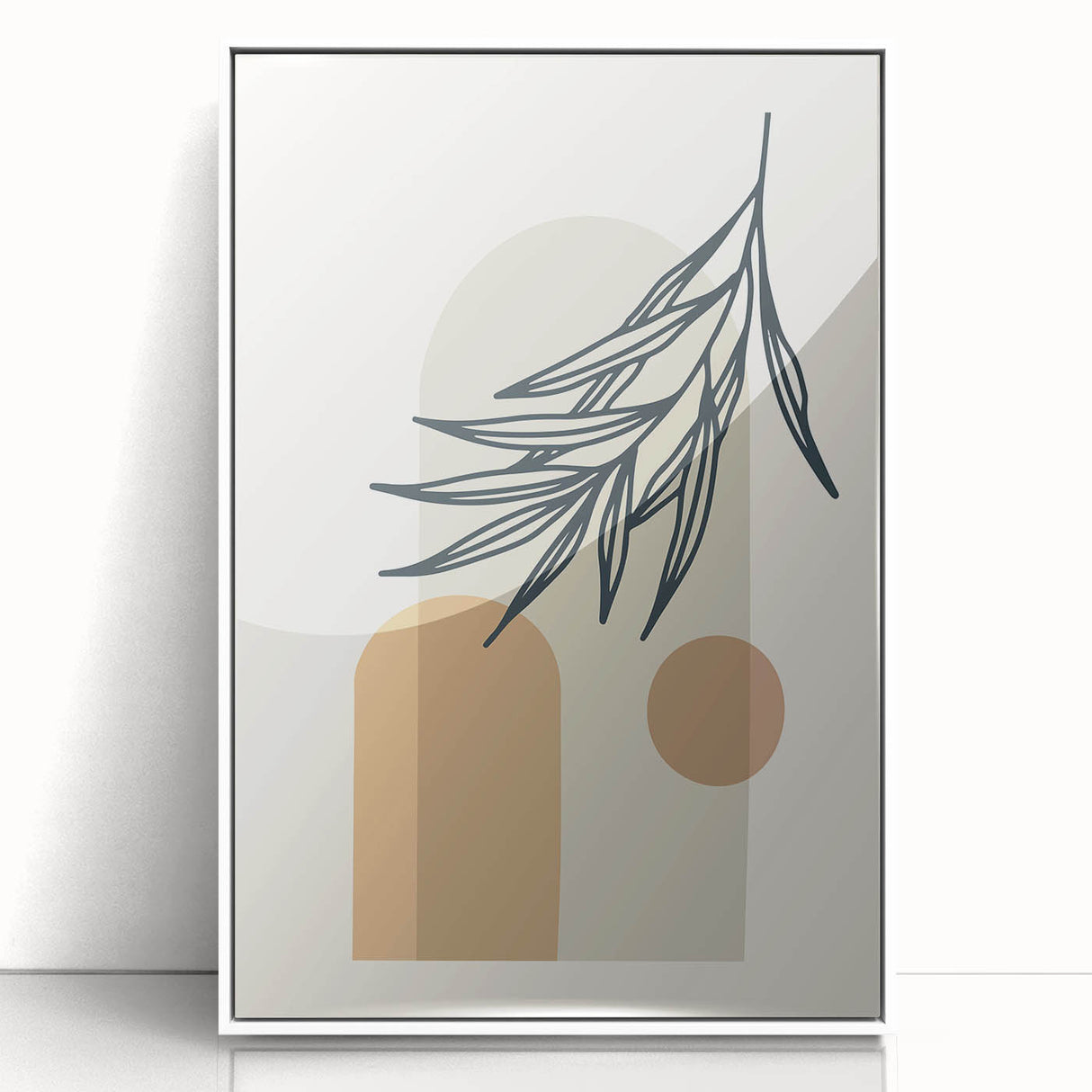 Boho Leaf Arch Wall Art | Minimalist Botanical Print for Cozy Spaces