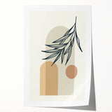 Boho Leaf Arch Wall Art | Minimalist Botanical Print for Cozy Spaces