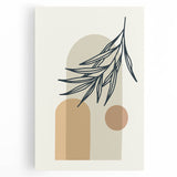 Boho Leaf Arch Wall Art | Minimalist Botanical Print for Cozy Spaces