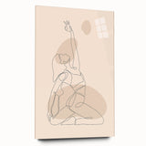 Bohemian Wall Art | Minimalist Boho Decor Canvas | Yoga Line Art Print