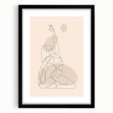 Bohemian Wall Art | Minimalist Boho Decor Canvas | Yoga Line Art Print