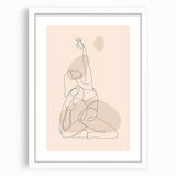 Bohemian Wall Art | Minimalist Boho Decor Canvas | Yoga Line Art Print