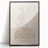 Bohemian Wall Art | Minimalist Boho Decor Canvas | Yoga Line Art Print